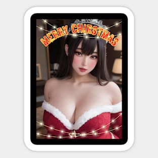 Merry Christmas Anime Girl Cosplay Xmas Cute Christmas Girl Sticker